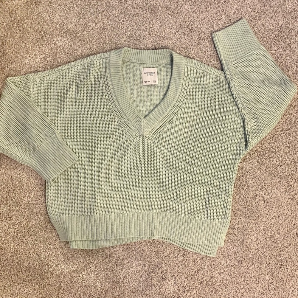 Abercrombie & Fitch Mint Green V-Neck Sweater